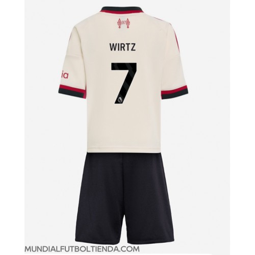 Camiseta Liverpool Florian Wirtz #7 Segunda Equipación Replica 2025-26 para niños mangas cortas (+ Pantalones cortos)